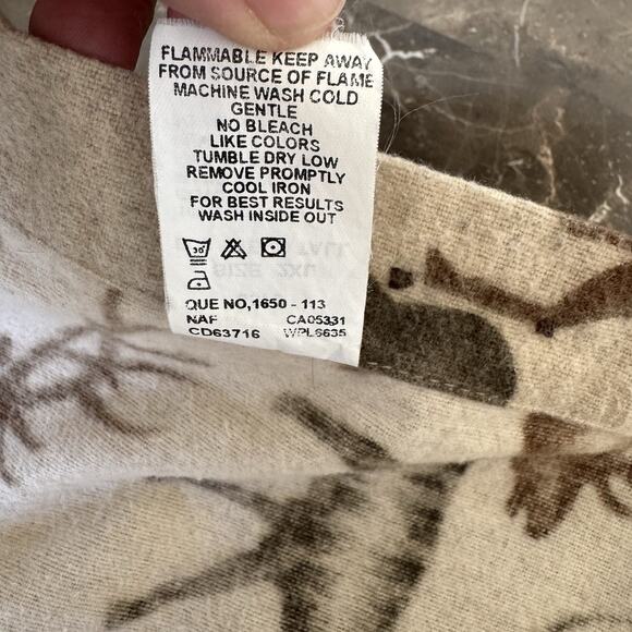 Vintage Men’s Woolrich 2XL Tall Elk Moose Button Up Flannel Khaki Brown Shirt - Picture 5 of 7